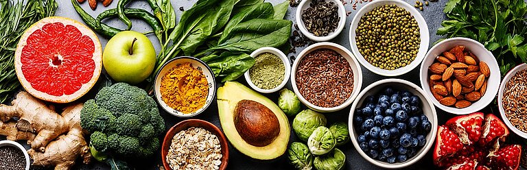 Gesunde Lebensmittel Obst Gemüse Getreide